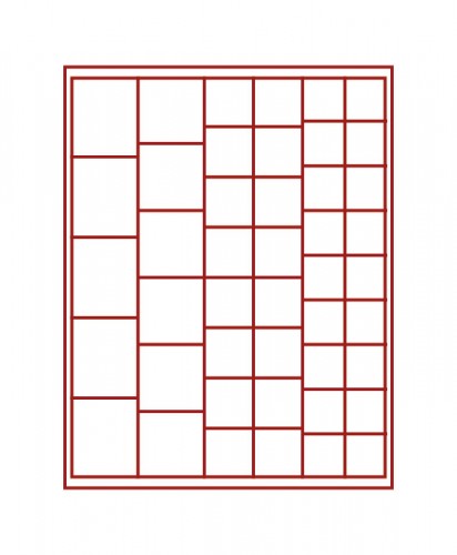 Münzenbox (quadratische Vertiefungen) verschiedene Ø